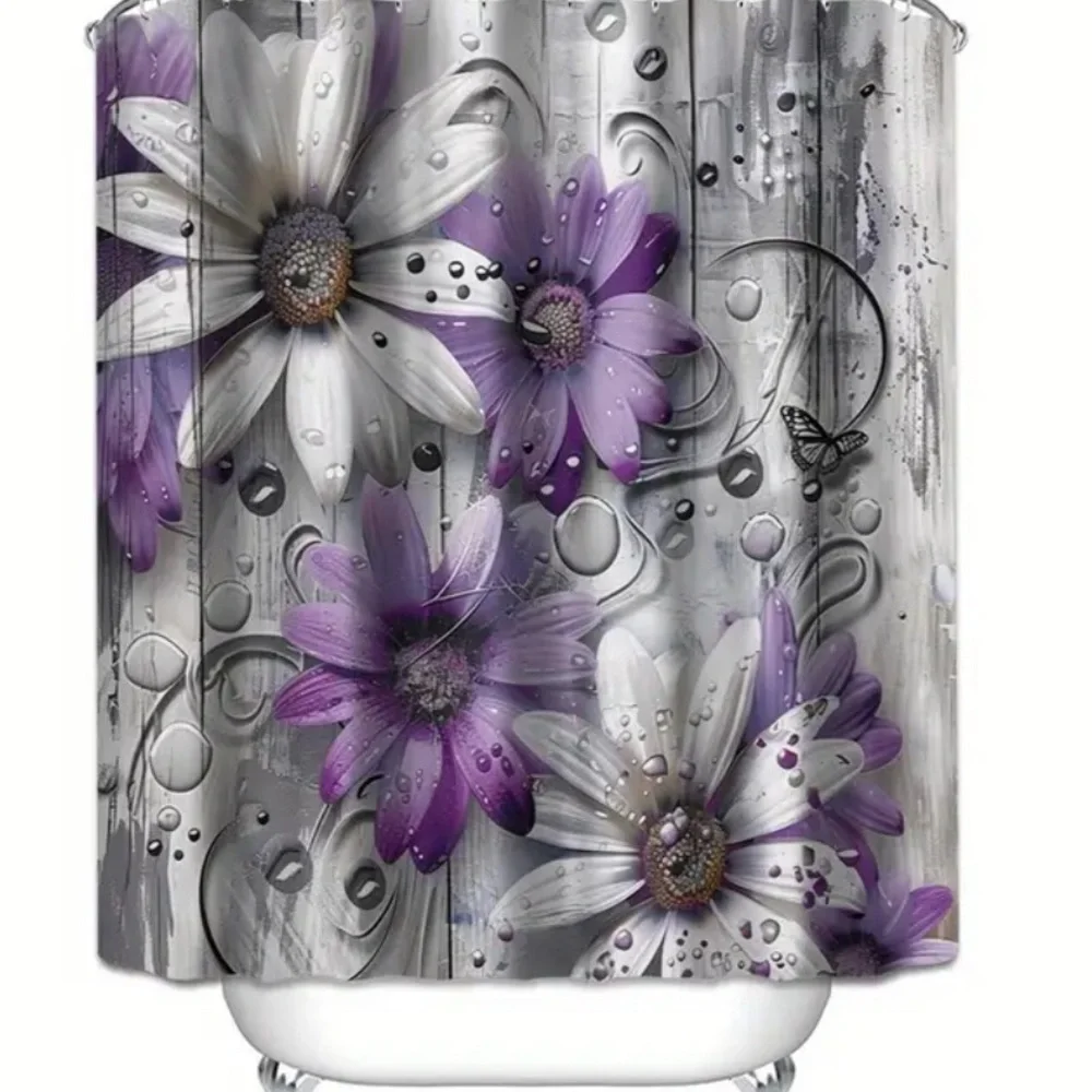 4pc Pink & Purple Daisies Bathroom Set NWT